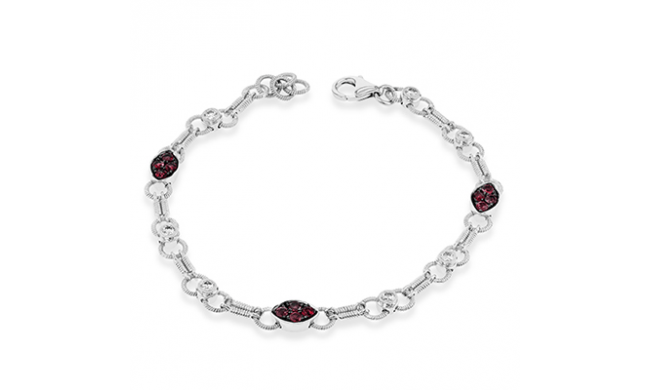 Simon G. Color Bracelet 18k Gold (Black, White) 0.98 ct Ruby 0.44 ct Diamond - MB2044-18K