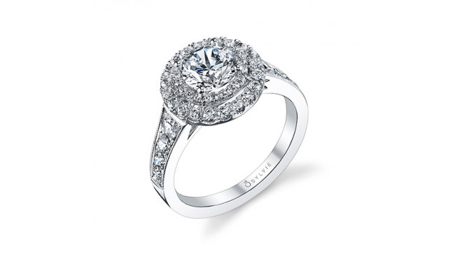 0.95tw Semi-Mount Engagement Ring With 1ct Round Head - s1119
