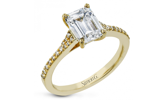 Simon G. Straight 18k Yellow Gold Emerald Cut Engagement Ring - LR2507-Y-18KS