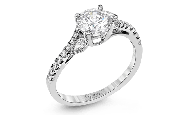 Simon G. 0.20 ctw 18k White Gold Round Cut Engagement Ring - MR2832-W-18KS