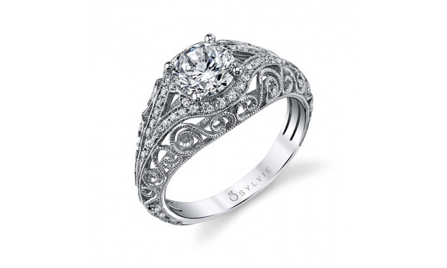 0.23tw Semi-Mount Engagement Ring With 1ct Round Head - s1203