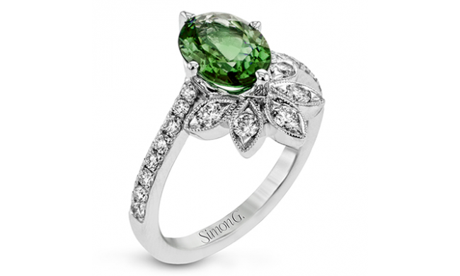 Simon G. Color Ring 18k Gold (White) 2 ct Tsavorite 0.49 ct Diamond - LR2382-18K SEMI-S