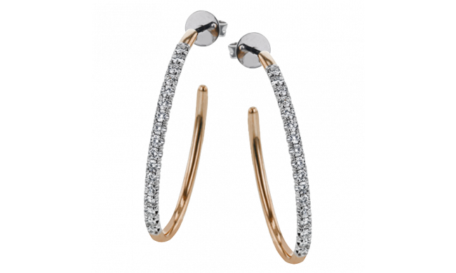 Simon G. Hoop Earring 18k Gold (Rose, White) 0.75 ct Diamond - LE4393-A-18K