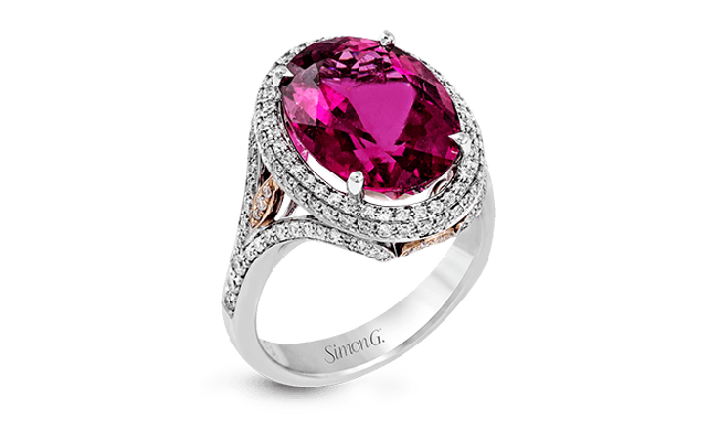 Simon G. Color Ring 18k Gold (Rose, White) 7.55 ct Rubellite 0.71 ct Diamond - MR2717-18K-S