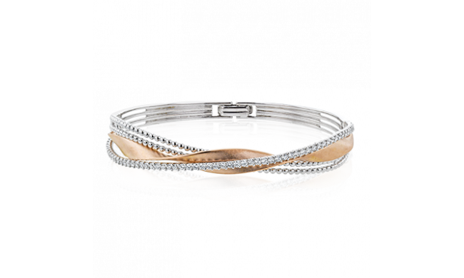 Simon G. Bangle 18k Gold (Rose, White) 0.89 ct Diamond - NB137-A-18K