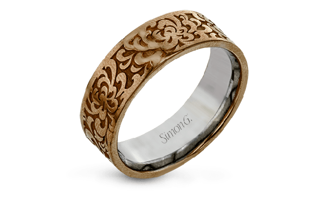 Simon G. Men Ring 14k Gold (Rose, White) - LG175-R-14K