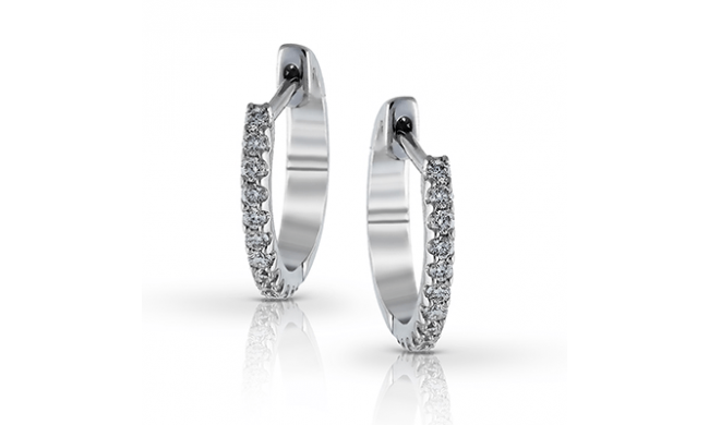 Simon G. Hoop Earring Platinum (White) 0.17 ct Diamond - ME1505-PT
