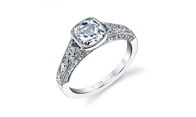 0.54tw Semi-Mount Engagement Ring With 1.25ct Cushion Head - s1132 cu