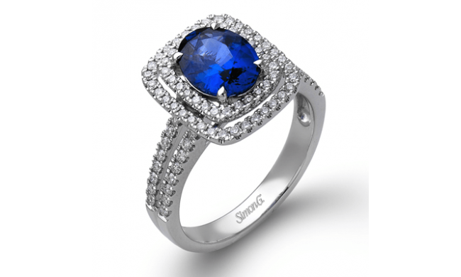 Simon G. Color Ring 18k Gold (White) 2.47 ct Sapphire 0.52 ct Diamond - MR1920-D-18K-S