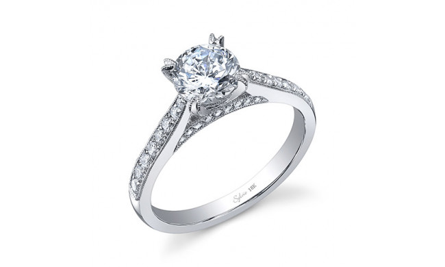 0.30tw Semi-Mount Engagement Ring With 1ct Round Head - sy808