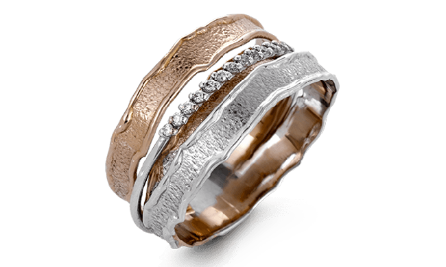 Simon G. Right Hand Ring 18k Gold (Rose, White) 0.08 ct Diamond - LP4346-18K