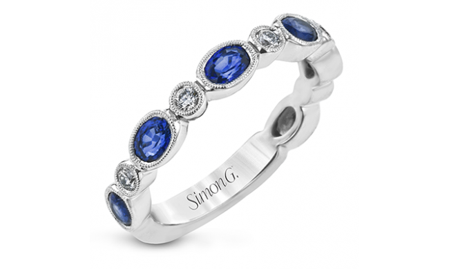 Simon G. Color Ring 18k Gold (White) 1.27 ct Sapphire 0.16 ct Diamond - LR2461-18K