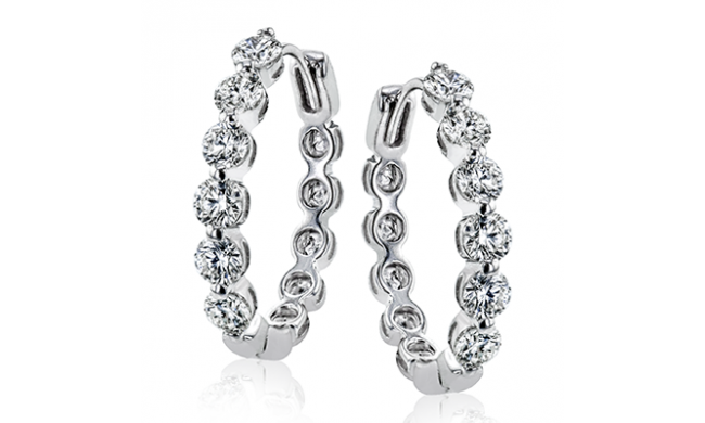 Simon G. Hoop Earring 18k Gold (White) 1.97 ct Diamond - LE4573-18K