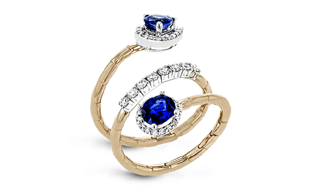 Simon G. Color Ring 18k Gold (Rose, White) 1.13 ct Sapphire 0.37 ct Diamond - LR1207-18K