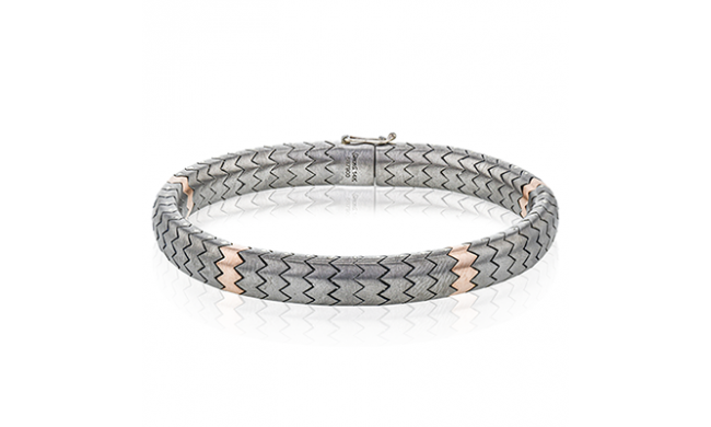 Simon G. Gent Bracelet 14k Gold (Rose, White) - BT1009-R-14K-TITANIUM