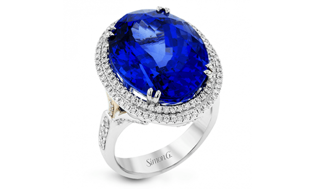 Simon G. Color Ring 18k Gold (Rose, White) 20.44 ct Tanzanite 1.05 ct Diamond - LR1120-18K-S