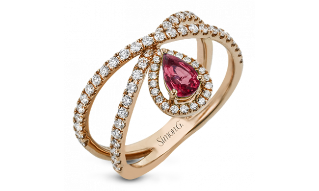 Simon G. Color Ring 18k Gold (Rose) 0.43 ct Ruby 0.52 ct Diamond - LR2264-R-18K-S