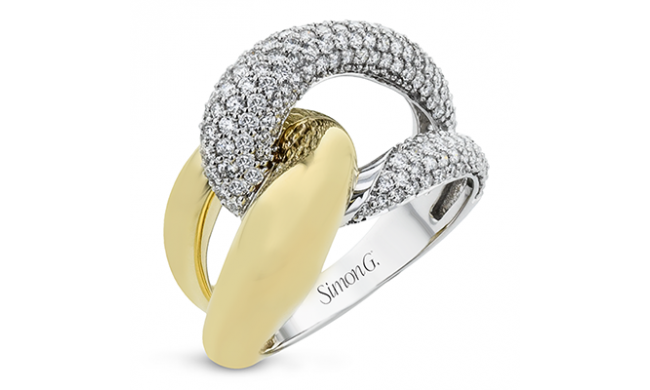 Simon G. Right Hand Ring 18k Gold (White, Yellow) 1.36 ct Diamond - LR2778-18K