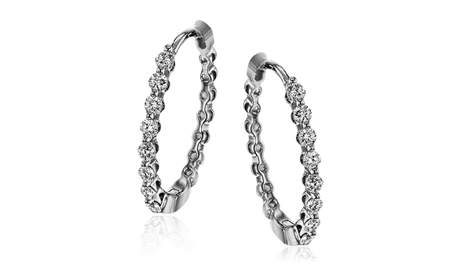 Simon G. Hoop Earring 18k Gold (White) 0.33 ct Diamond - LE4546-18K