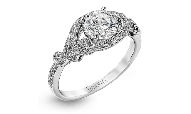 Simon G. 0.19 ctw 18k White Gold Round Cut Engagement Ring - TR529-W-18KS