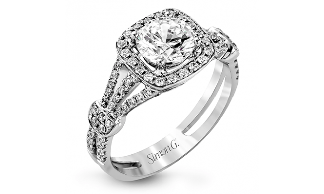 Simon G. 0.42 ctw Halo 18k White Gold Round Cut Engagement Ring - TR418-W-18KS
