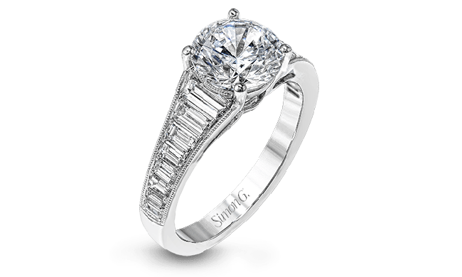 Simon G. 1.03 ctw 18k White Gold Round Cut Engagement Ring - MR2358-W-18KS