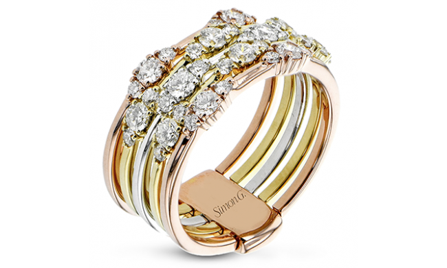 Simon G. Right Hand Ring 18k Gold (Rose, White, Yellow) 1.07 ct Diamond - LR2916-18K