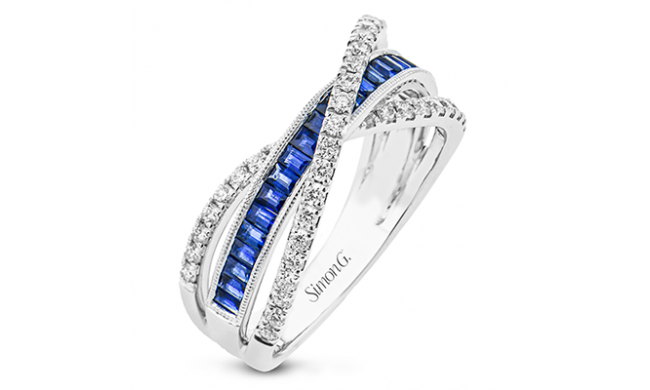 Simon G. Color Ring 18k Gold (White) 0.75 ct Sapphire 0.42 ct Diamond - MR3107-18K