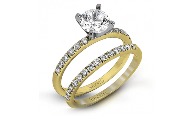 Simon G. 0.58 ctw Bridal Set 18k Yellow Gold Round Cut Engagement Ring - MR1686-Y-18KSET