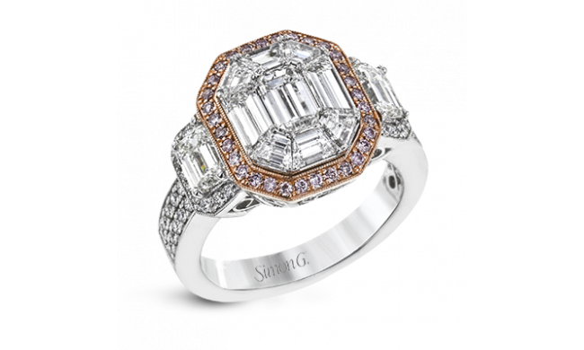 Simon G. Halo Platinum Two Tone Engagement Ring - LP2061-B-WR-PL