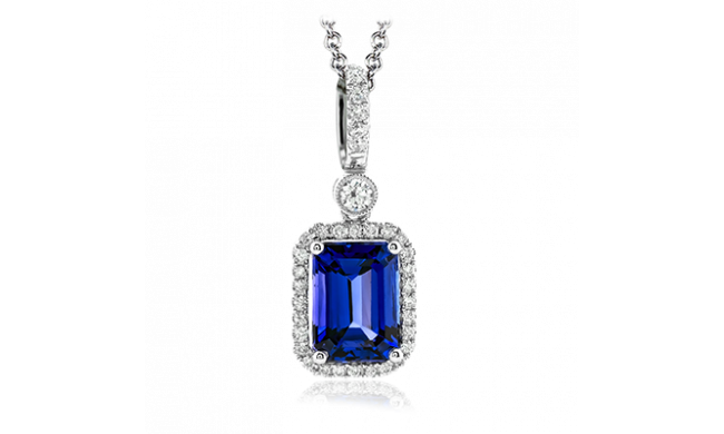 Simon G. Color Pendant 18k Gold (White) 1.95 ct Tanzanite 0.16 ct Diamond - TP342-18K-S