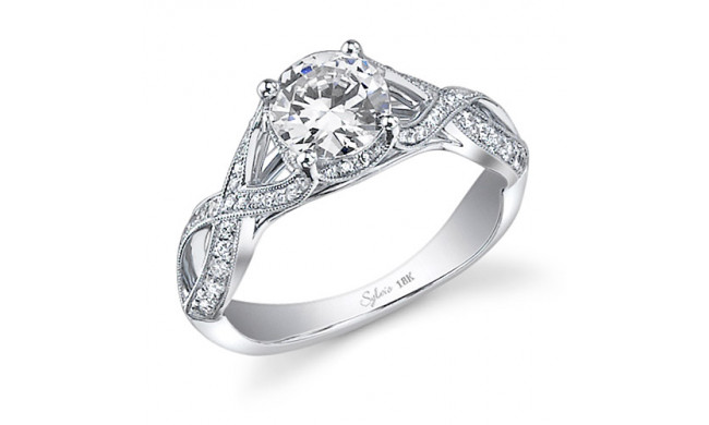 0.38tw Semi-Mount Engagement Ring With  1ct Round Head - sy429