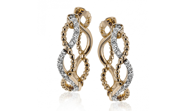 Simon G. Hoop Earring 18k Gold (Rose, White) 0.16 ct Diamond - LE4556-R-18K