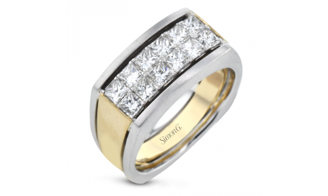 Simon G Men Ring 18k Gold (White, Yellow) 1.45 ct Diamond - MR3099-18K