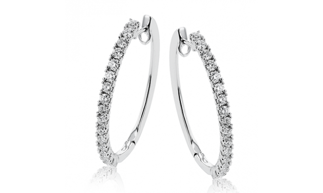 Simon G. Hoop Earring 18k Gold (White) 1.09 ct Diamond - LE4648-18K