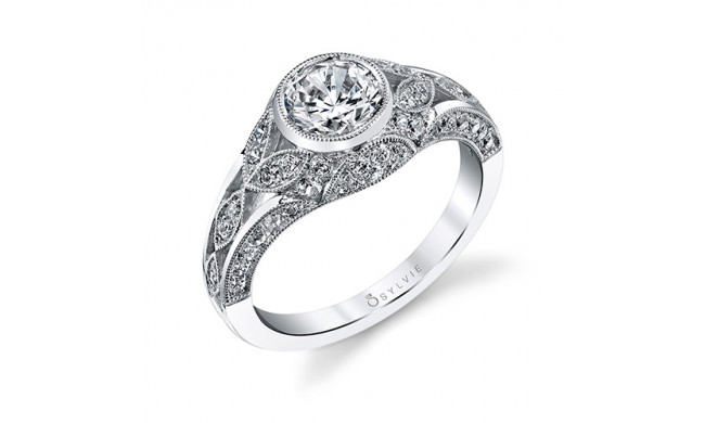 0.69tw Semi-Mount Engagement Ring With 1ct Round Head - s1209