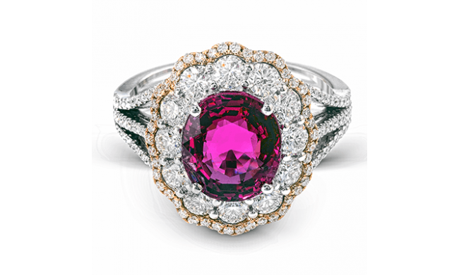 Simon G. Color Ring 18k Gold (Rose, White) 3.28 ct Spinel 1.35 ct Diamond - MR2473-18K-S