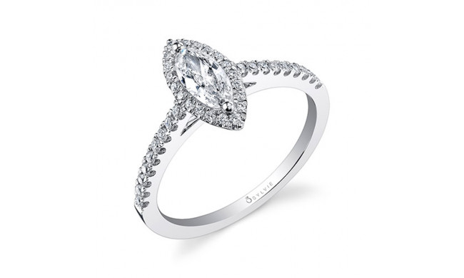 0.26tw Semi-Mount Engagement Ring With 1/2ct Marquise Head - sy696 mq