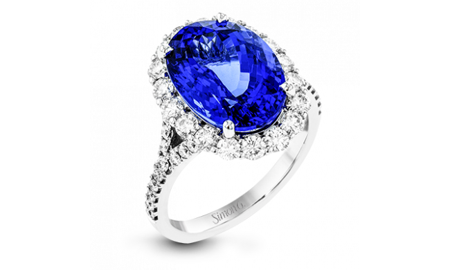 Simon G. Color Ring 18k Gold (White) 7.01 ct Tanzanite 1.16 ct Diamond - MR2889-18K-S