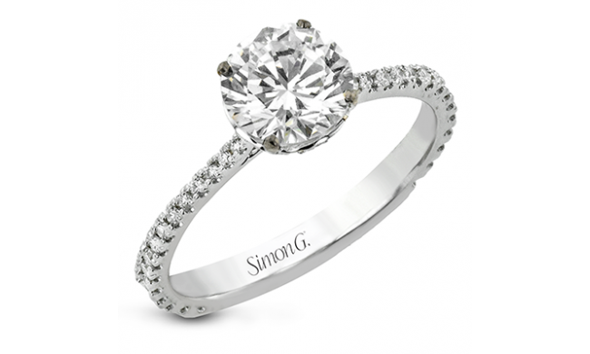 Simon G. Straight Platinum White Round Cut Engagement Ring - LR2835-W-PLS
