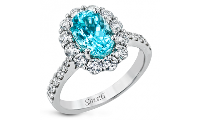 Simon G. Color Ring 18k Gold (White) 6.02 ct Paraiba Tourmaline 1.47 ct Diamond - MR3074-18K