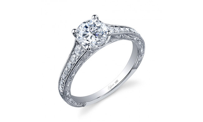 0.28tw Semi-Mount Engagement Ring With 1ct Round Head - sy886