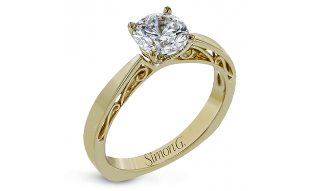 Simon G. Straight 18k Yellow Gold Round Cut Engagement Ring - MR2955-Y-18KS