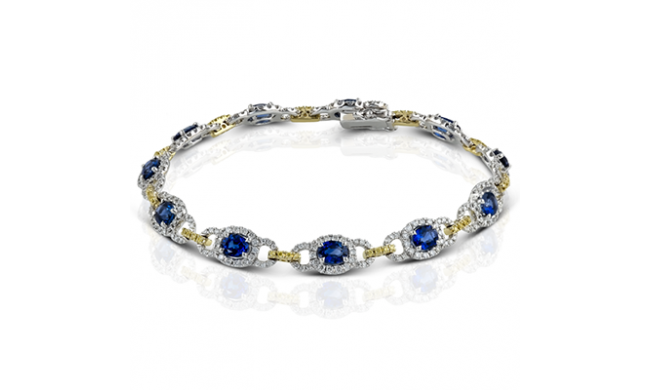 Simon G. Color Bracelet 18k Gold (White, Yellow) 5.34 ct Sapphire 1.75 ct Diamond - MB1429-18K-S