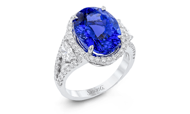 Simon G. Color Ring 18k Gold (White) 7.83 ct Tanzanite 1.24 ct Diamond - R9269-18K-S