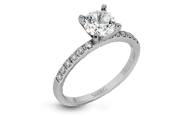 Simon G. 0.58 ctw Straight 18k White Gold Round Cut Engagement Ring - MR1686-W-18KS