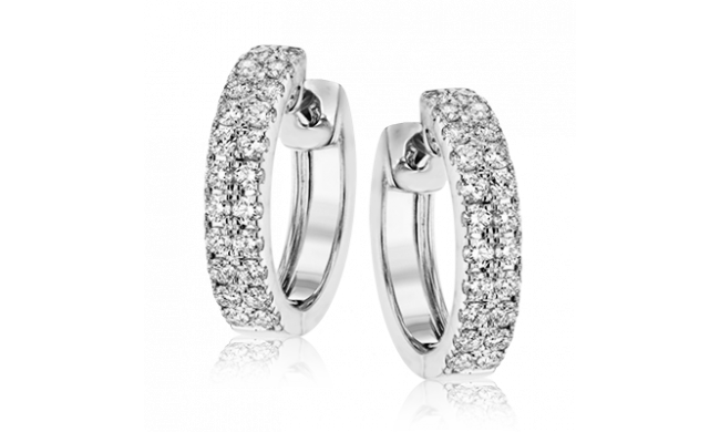 Simon G. Hoop Earring 18k Gold (White) 0.5 ct Diamond - ER369-18K