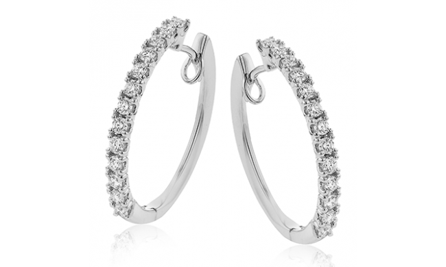 Simon G. Hoop Earring 18k Gold (White) 0.7 ct Diamond - LE4647-18K