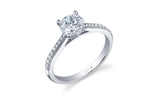 0.13tw Semi-Mount Engagement Ring With 1ct Round Head - sy821