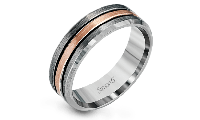 Simon G Men Ring 18k Gold (Gray, Rose) - LP2189-18K